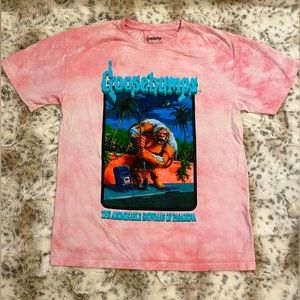 Goosebumps 90s Y2K Style Tie Dye Pink Shirt Sleeve Shirt